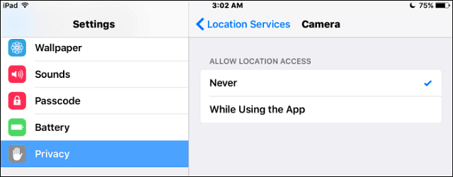 Сервисы определения местоположения камеры iOS
