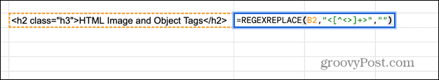формула замены регулярного выражения в таблицах google