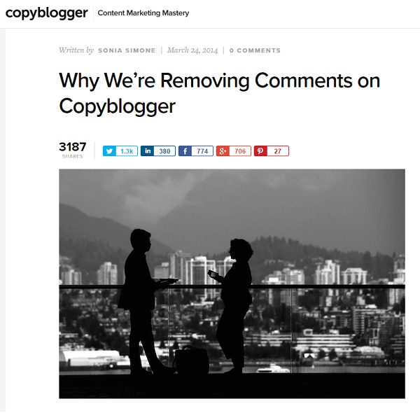 copyblogger удалил комментарии