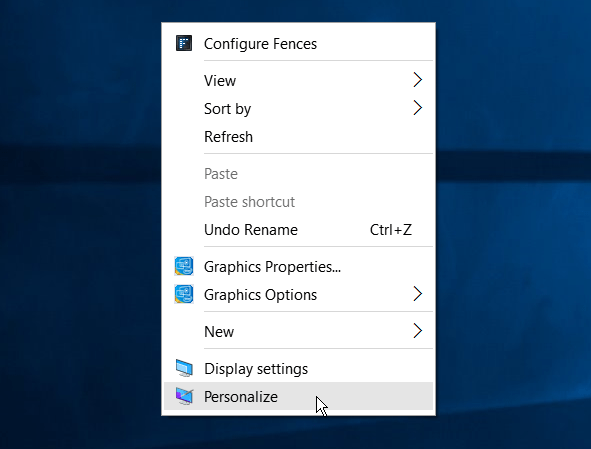 Windows 10 персонализировать