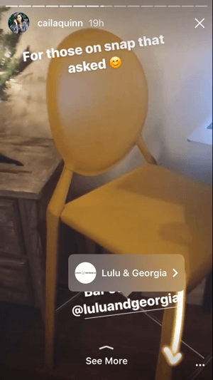 Кайла Куинн использует свой статус влиятельного лица, чтобы продвигать Lulu & Georgia в своей истории в Instagram.