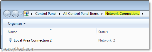 окно сетевых подключений панели управления в windows 7