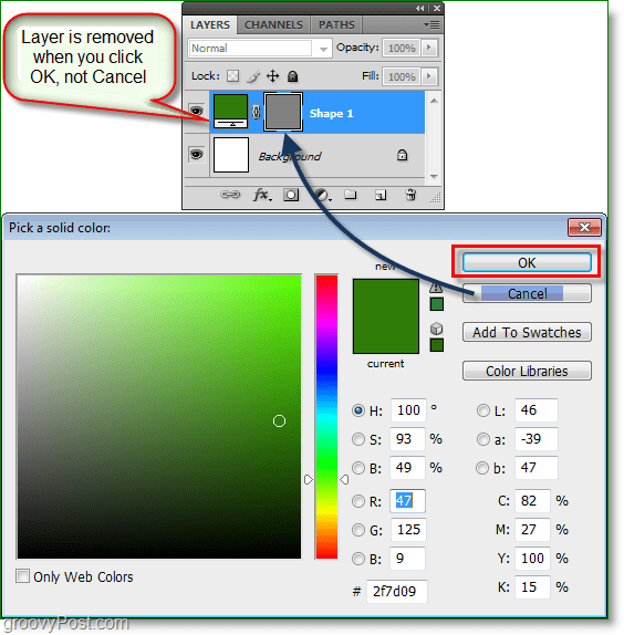 Скриншот Photoshop Color Picker - теперь это работает, теперь вы можете использовать горячие клавиши выбора цвета в фотошопе