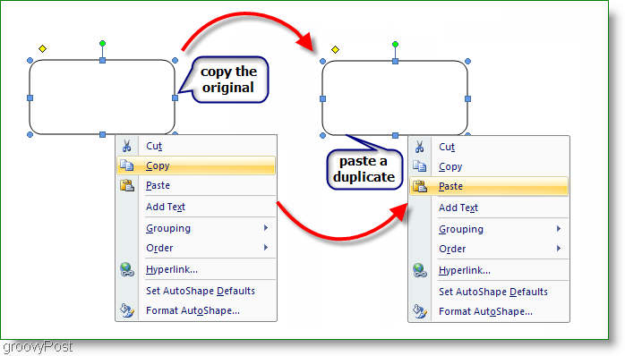 Microsoft Word 2007 Скопируйте оригинал, вставьте дубликат