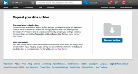 Архив данных linkedin