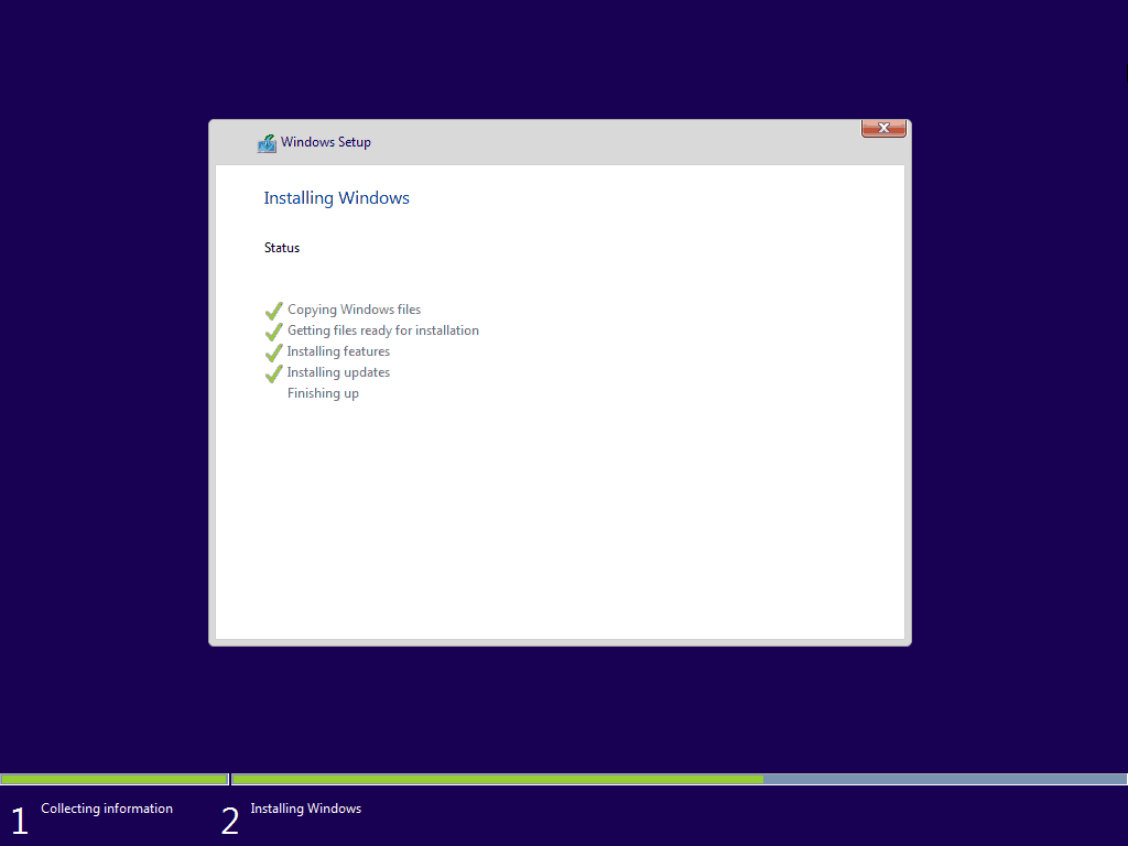 11 Завершение Windows 10 Чистая установка