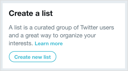 Нажмите «Создать новый список» и затем выберите пользователей, которых вы хотите добавить в свой список Twitter.