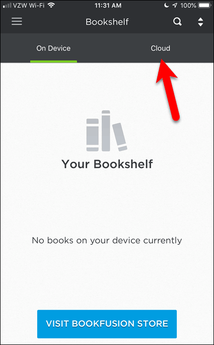 Нет книг в BookFusion на устройстве iOS