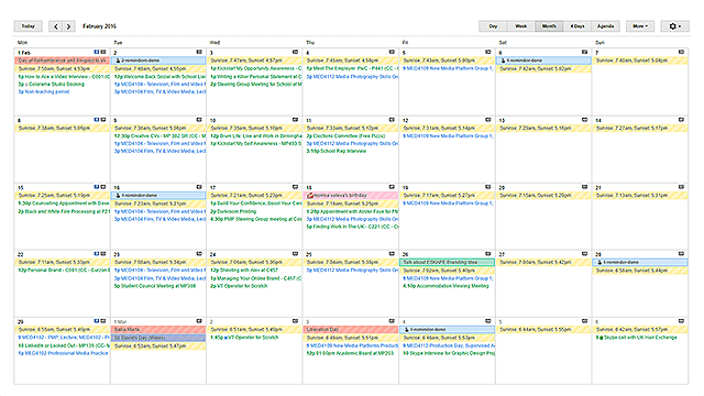 google calendar ical запланированные мероприятия организованные календари студентка университета приборка