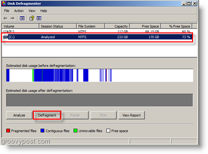 Параметры дефрагментации диска для Windows XP - анализ и дефрагментация