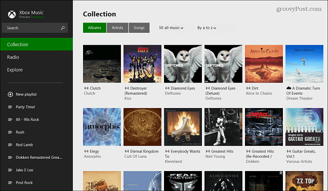 Xbox Music App Коллекция альбомов