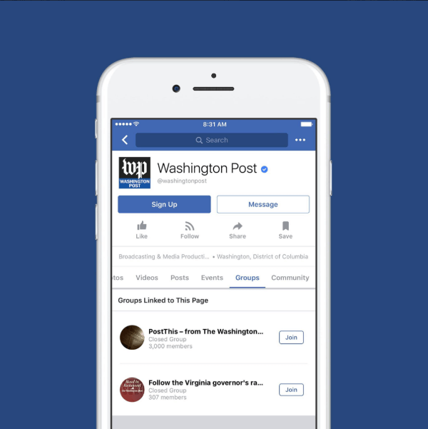 Facebook объявил, что группы для страниц теперь доступны по всему миру.