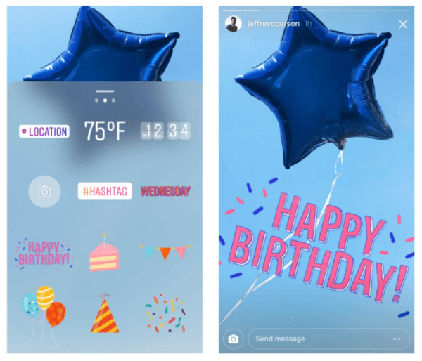 Instagram отмечает годовщину Instagram Stories новыми наклейками на день рождения и празднование.