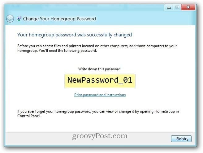 Закончить пароль успешно Изменения