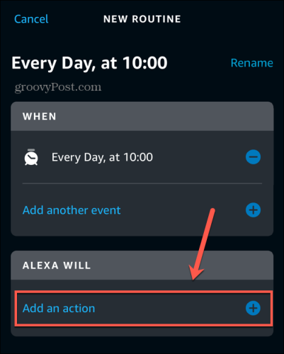 приложение Alexa добавить действие