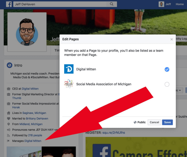 Администраторы страниц Facebook теперь могут связывать страницы, которыми они управляют, со своим личным профилем.