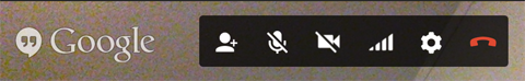 изображение верхней панели управления google + Hangouts