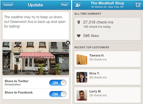 бизнес-приложение Foursquare