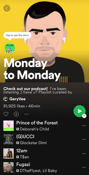 Плейлист Spotify с понедельника по понедельник от GaryVee
