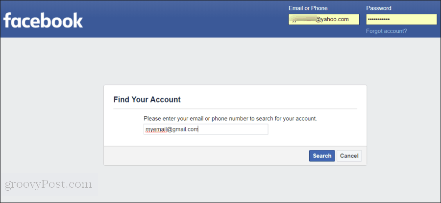 сброс пароля фейсбука