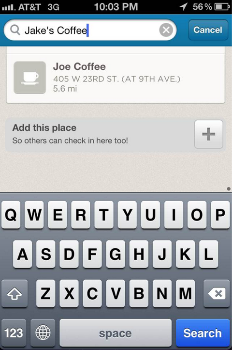 требовать свое место на Foursquare