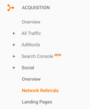Перейдите к разделу «Сетевые рефералы» в Google Analytics, чтобы найти реферальный трафик из LinkedIn.