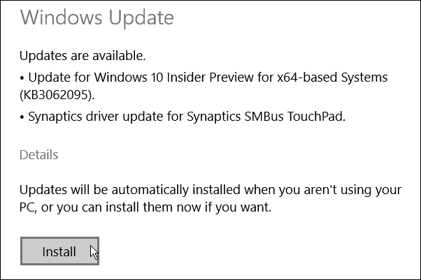Доступно обновление Windows 10 Build 10074 KB3062095