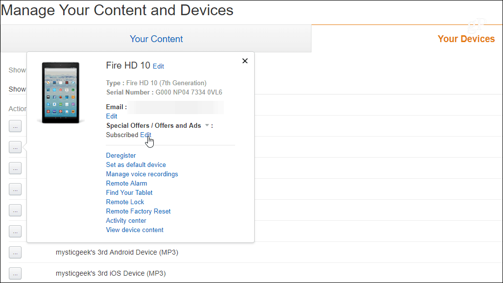 Как удалить рекламу с экрана блокировки Fire HD 10