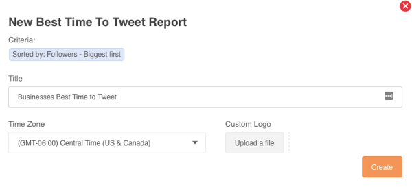Создайте отчет о наилучшем времени для твита в Audiense.