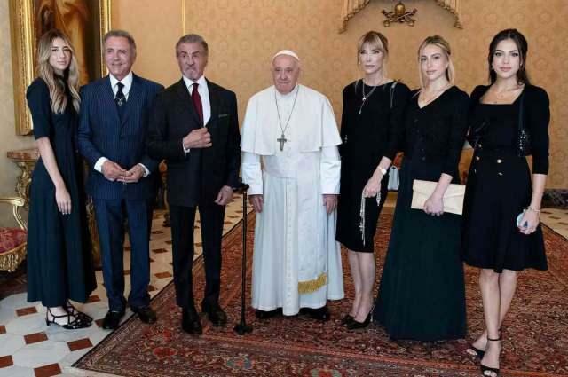 Сильвестр Сталлоне и Папа Франциск 