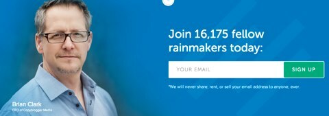 подписка на новую электронную почту Rainmaker