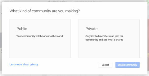 определение того, кто может присоединиться к вашему сообществу Google Plus