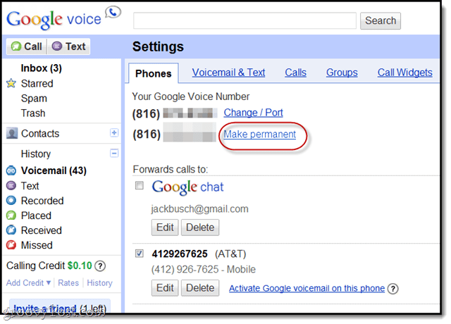 сохраните свой старый номер Google Voice после портирования