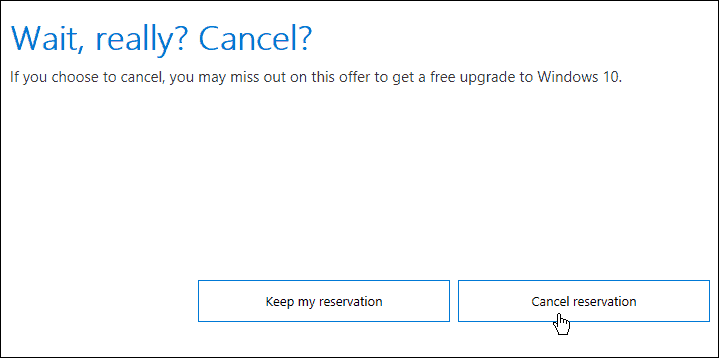 Как отменить бронирование Windows 10 Upgrade