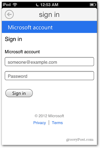 Войдите в учетную запись Microsoft