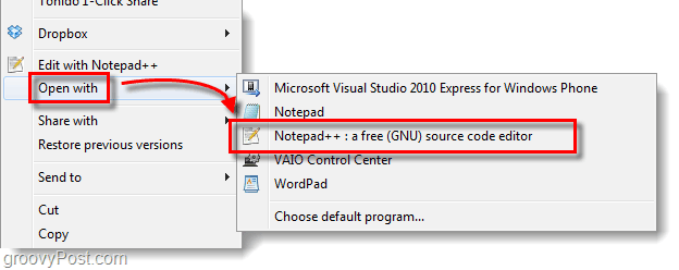 настроить открыть со списком в Windows 7