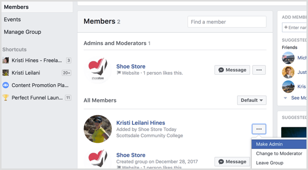Facebook добавить профиль в группу от имени администратора