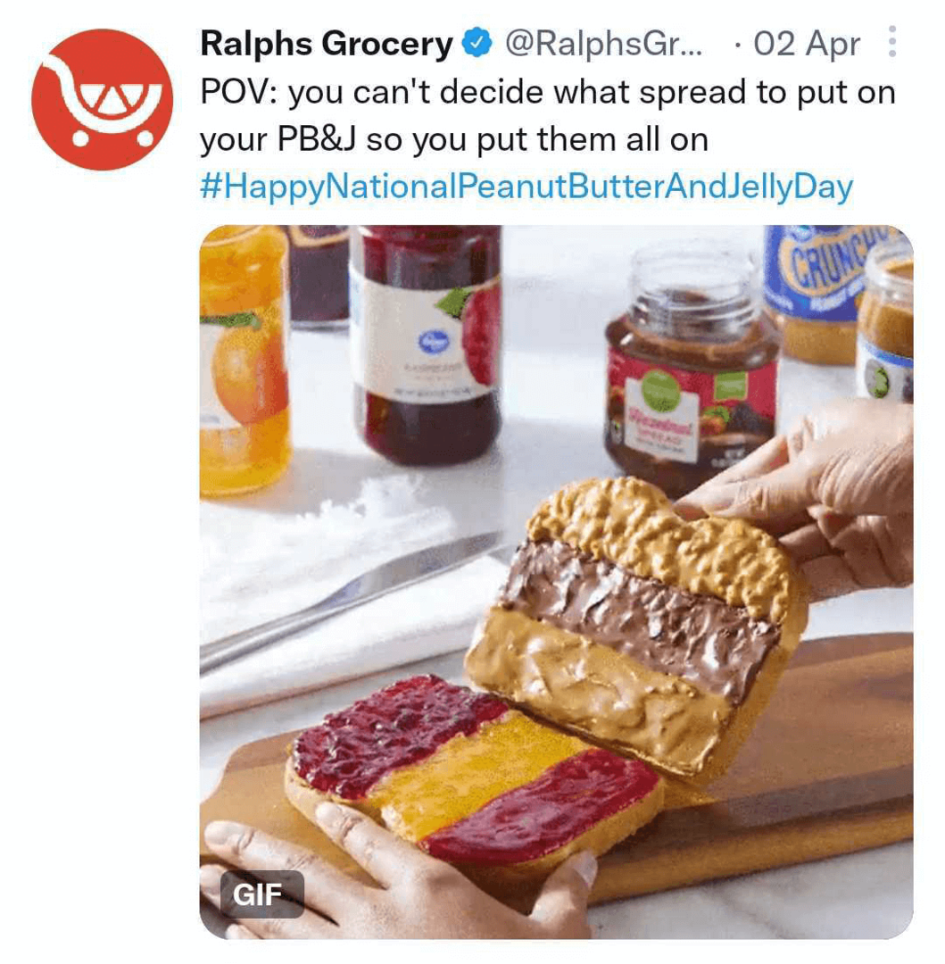 изображение твита Ralphs Grocery с GIF