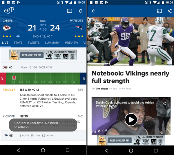 CBS Sports Android-приложение