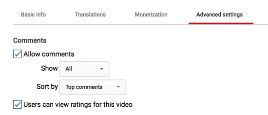 Вы также можете настроить, как комментарии будут отображаться на вашем канале YouTube, если вы разрешите их.
