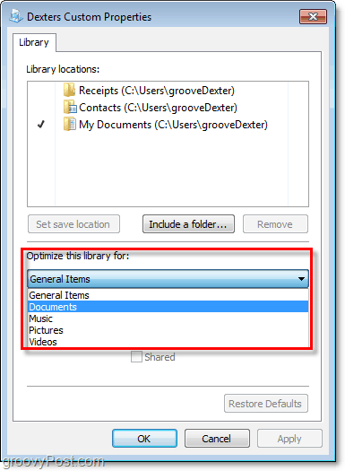 Настройте еще больше свойств библиотек в Windows 7