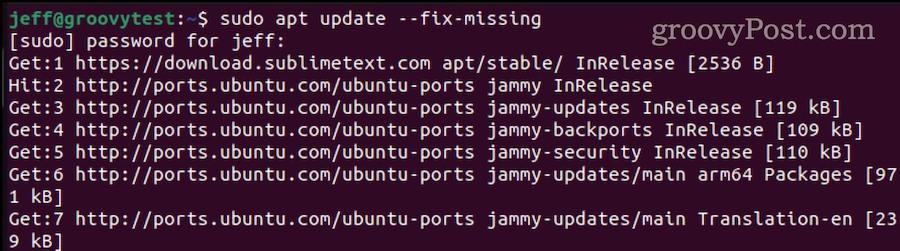 исправить недостающие пакеты в Ubuntu