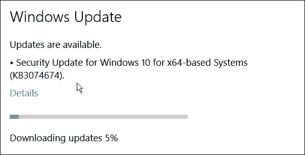 Windows 10 получает еще один накопительный пакет исправлений (KB3074674)