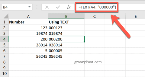 Использование ТЕКСТА в Excel для добавления ведущих нулей