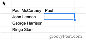 Извлеченное имя в Google Sheets