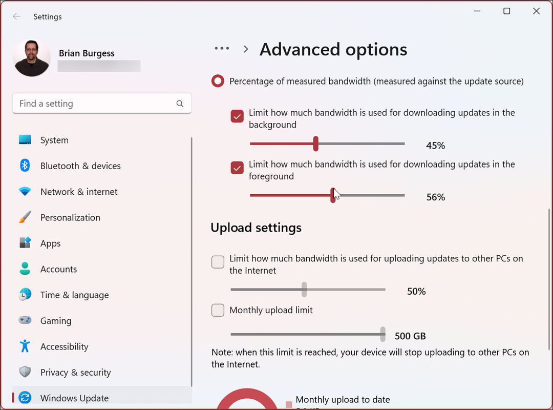 Ограничение пропускной способности для Windows 11