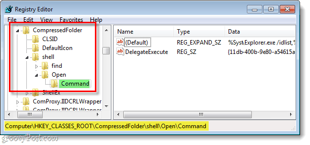 ключ реестра расширения командного файла