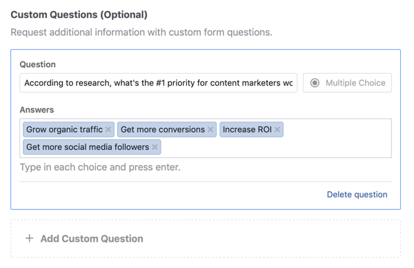 Примерные варианты вопросов и ответов на вопрос для ведущей рекламной кампании Facebook.