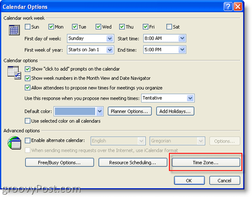 Как добавить дополнительный часовой пояс в календаре Microsoft Outlook