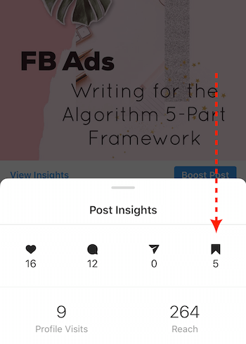 Post Insights для бизнес-поста в Instagram